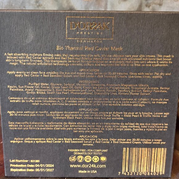 D’OR24K Ultimate Dermatox Red Caviar Mask TWO AVAIL - Picture 4 of 4